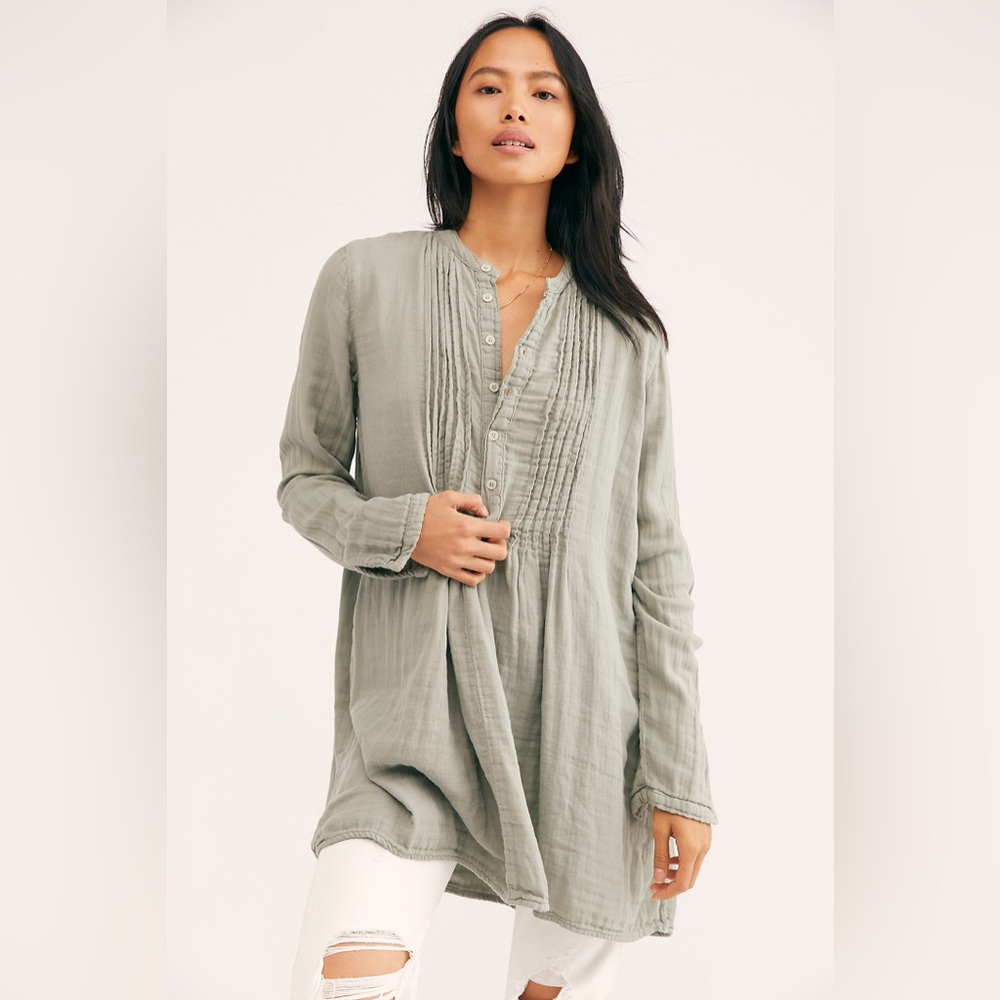 CP Shades x Free People Yoko Tunic Dress in eucalyptus, (sage green) sz XL